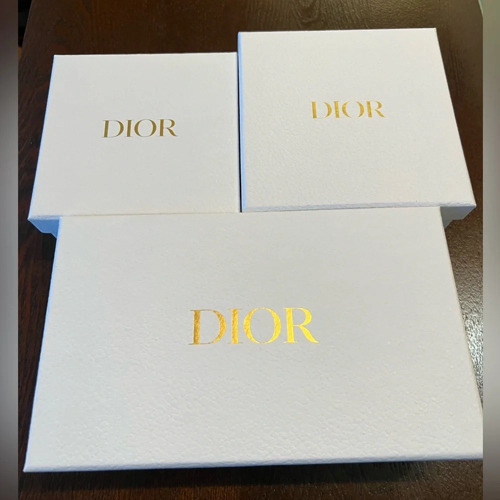Dior Luxurious White Boxes with Gold Accents